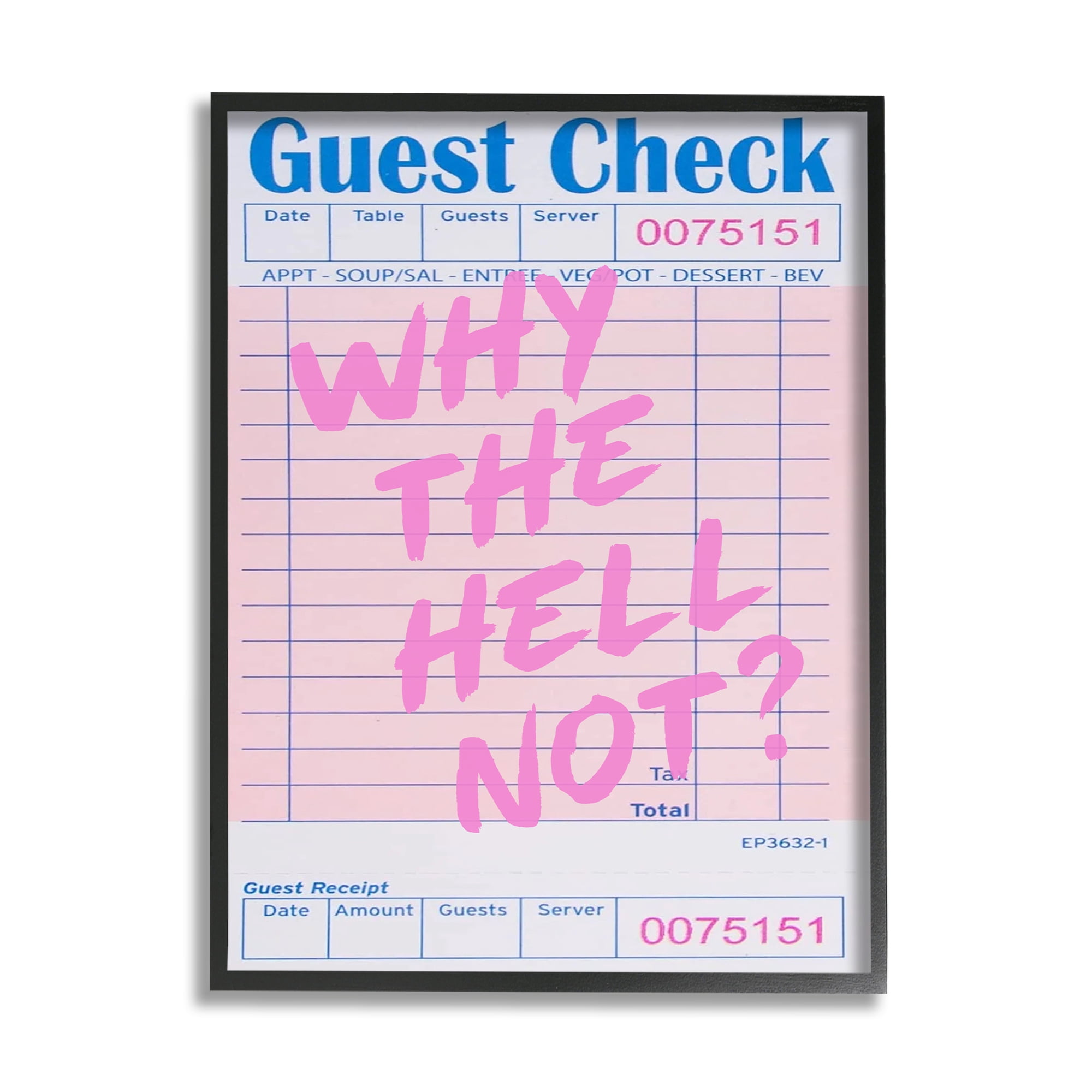 Stupell Industries Why Not Vintage Receipt Inspirational Painting Black Framed Art Print Wall Art, 16 x 20