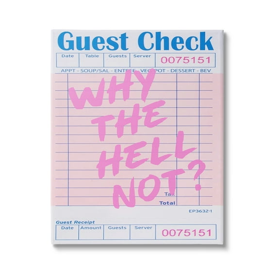 Stupell Industries Why Not Vintage Receipt Inspirational Painting Gallery Wrapped Canvas Art Print Wall Art, 24 x 30