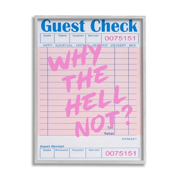 Stupell Industries Why Not Vintage Receipt Inspirational Painting Gray Framed Art Print Wall Art, 16 x 20