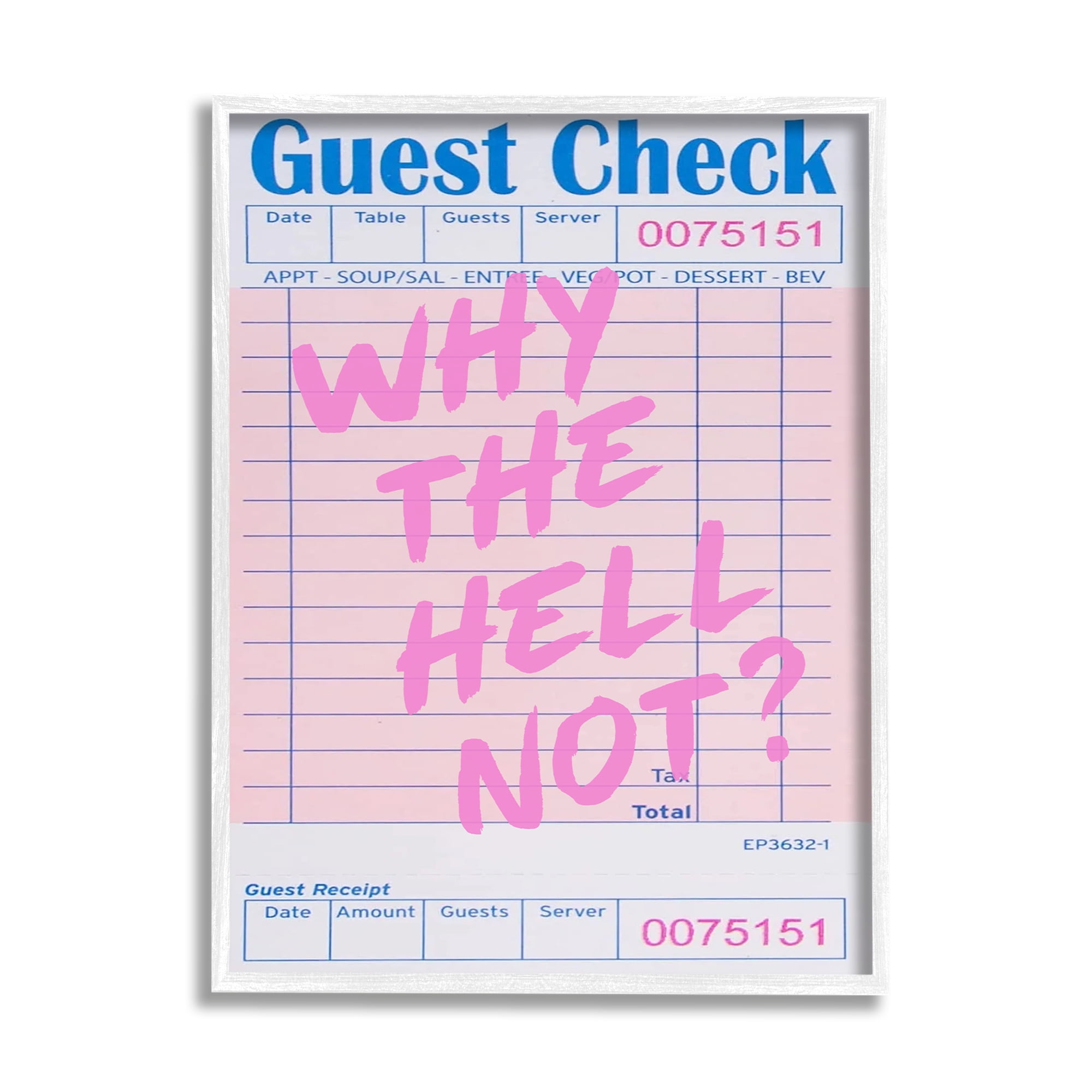 Stupell Industries Why Not Vintage Receipt Inspirational Painting White Framed Art Print Wall Art, 24 x 30