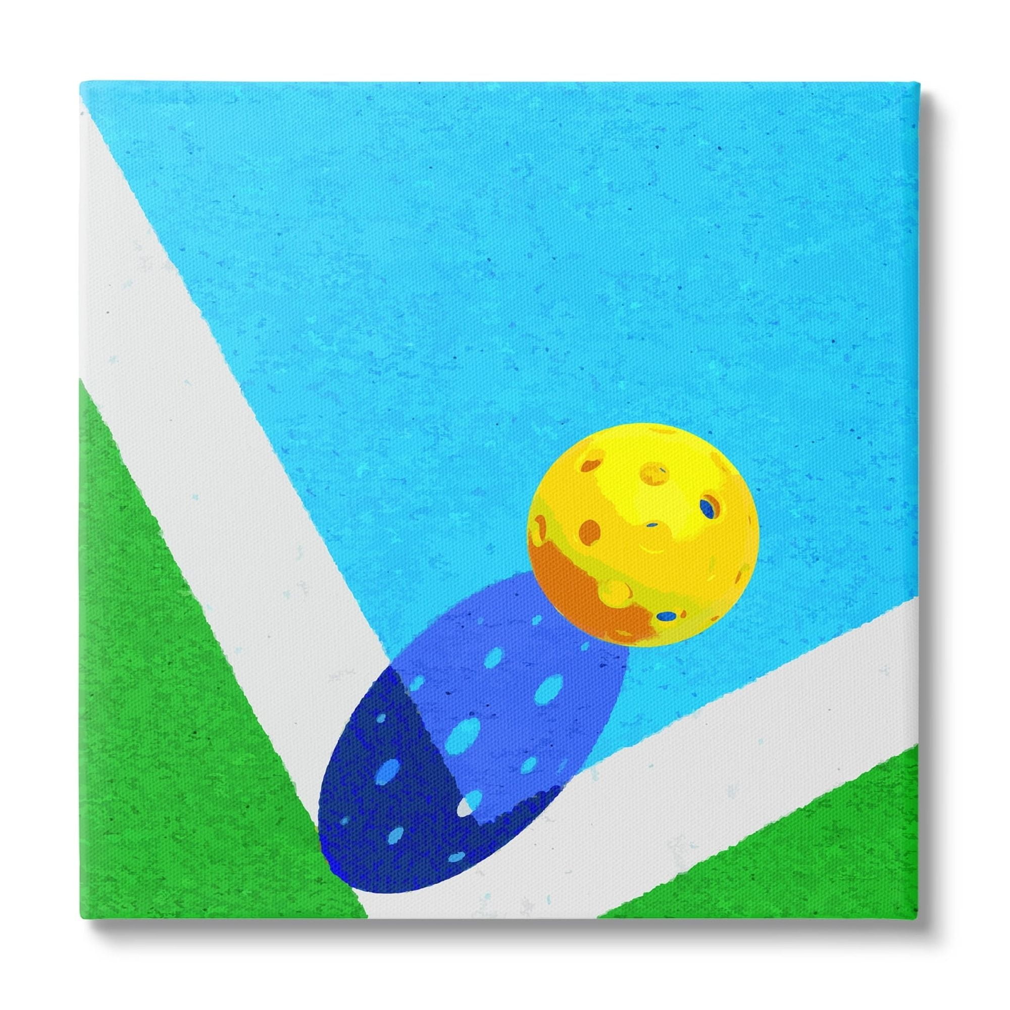 30" x 30" Blue and Green Abstract Sports Canvas Art