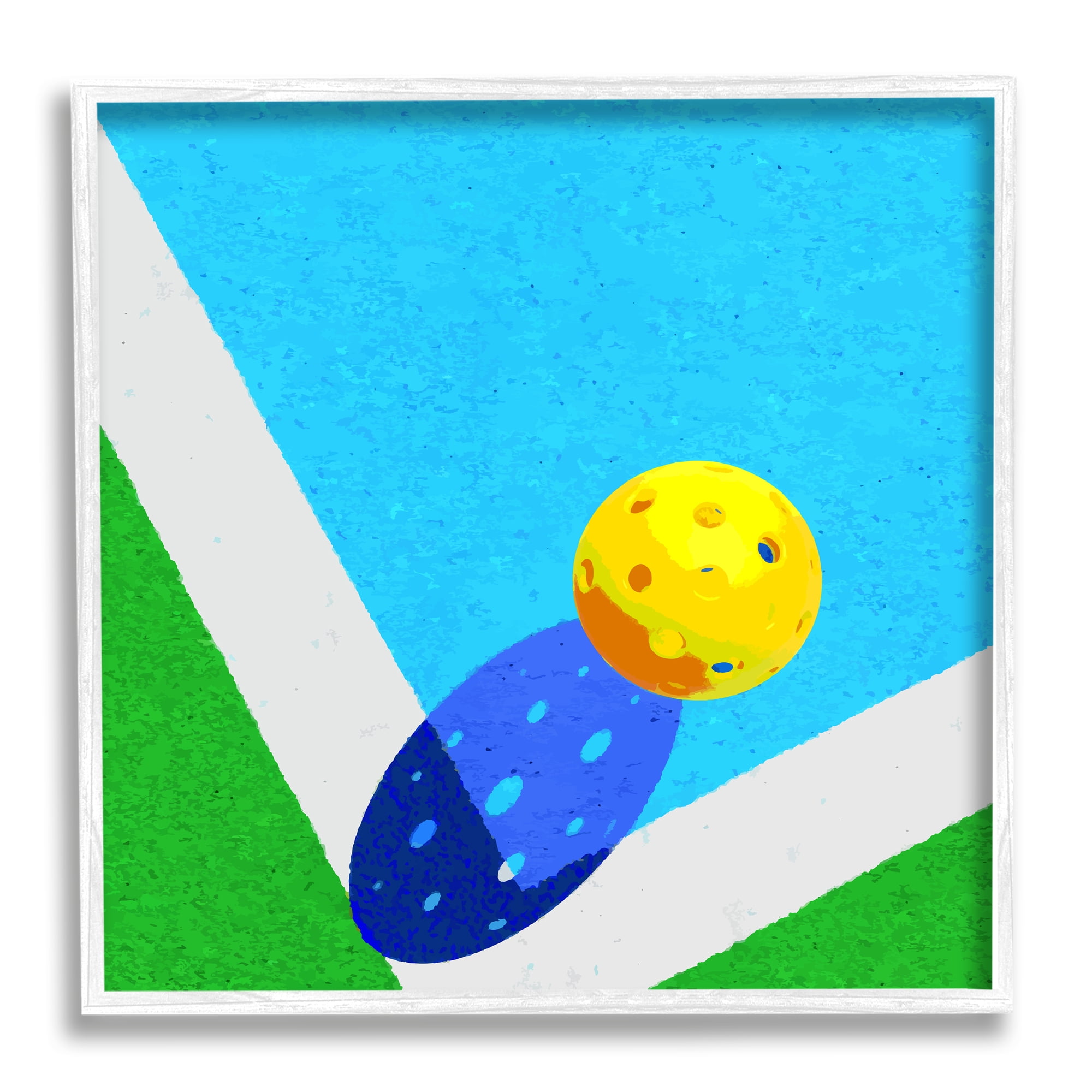 Stupell Industries Wiffle Ball Court Abstract Sports Sports Painting White Framed Art Print Wall Art