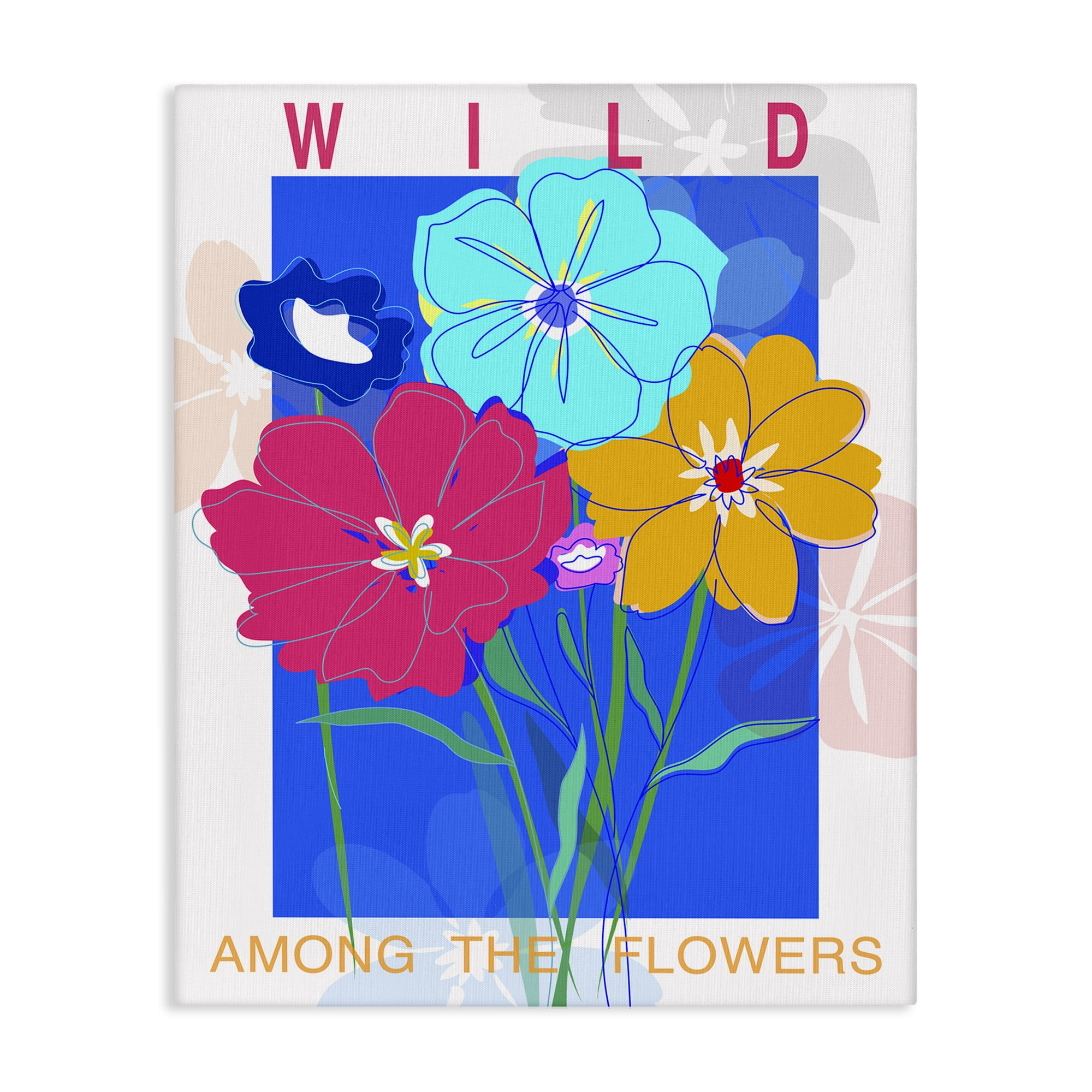 Stupell Industries Wild Among The Flowers Plants & Flowers Painting Wrapped Canvas Art Print Wall Art, 30 x 40