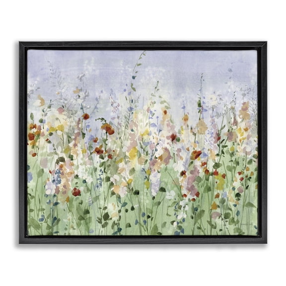 Stupell Industries Wild And Free Meadow Black Framed Floater Canvas Wall Art design by Danhui Nai, 17 x 21