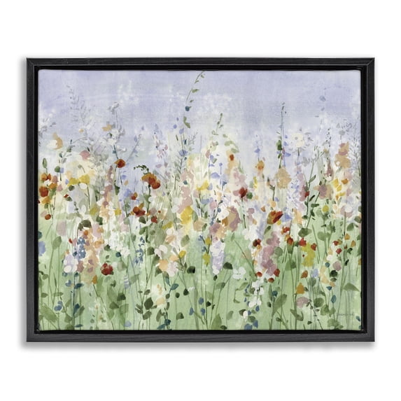 Stupell Industries Wild And Free Meadow Black Framed Floater Canvas Wall Art design by Danhui Nai, 25 x 31
