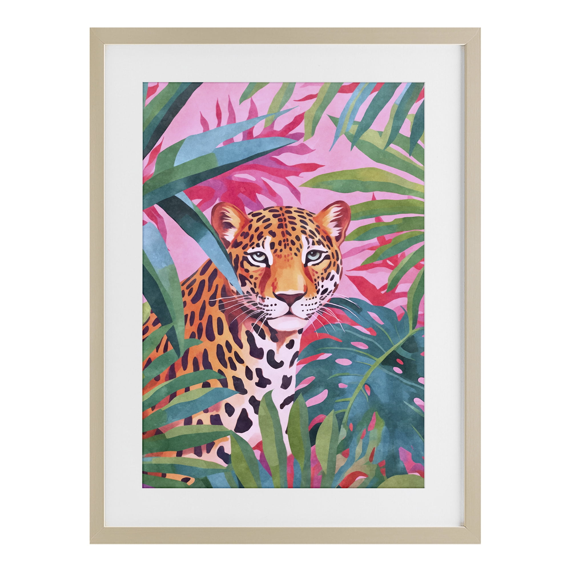 Stupell Industries Wild At Heart Leopard Birch Framed Print Under Glass, design by Andrea Haase