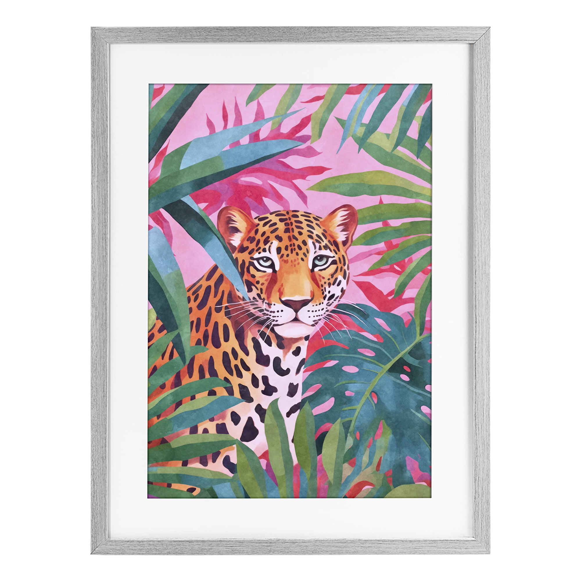 Stupell Industries Wild At Heart Leopard Gray Framed Print Under Glass, design by Andrea Haase