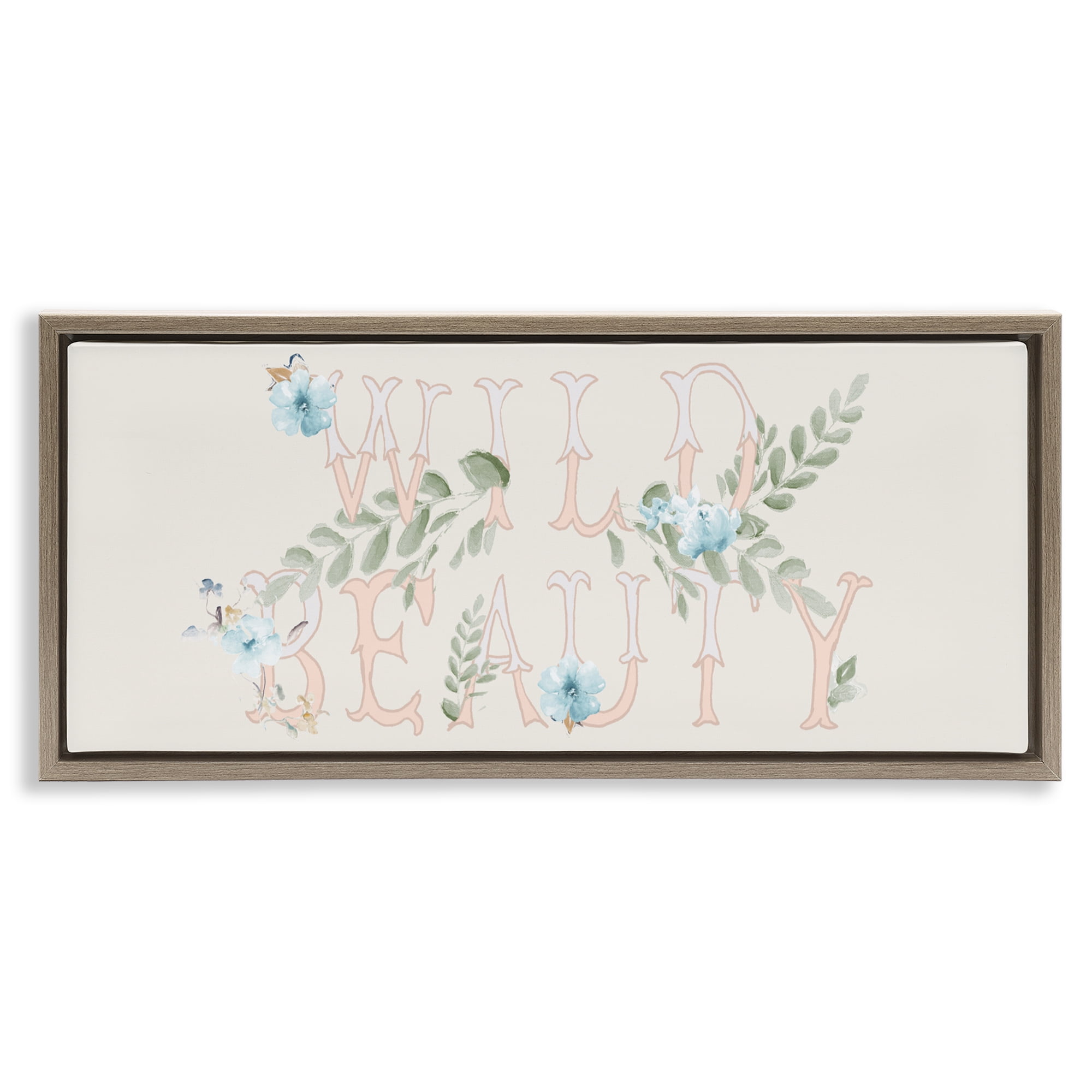Stupell Industries Wild Beauty Florals Brown Framed Floater Canvas Wall Art, design by Patricia Pinto