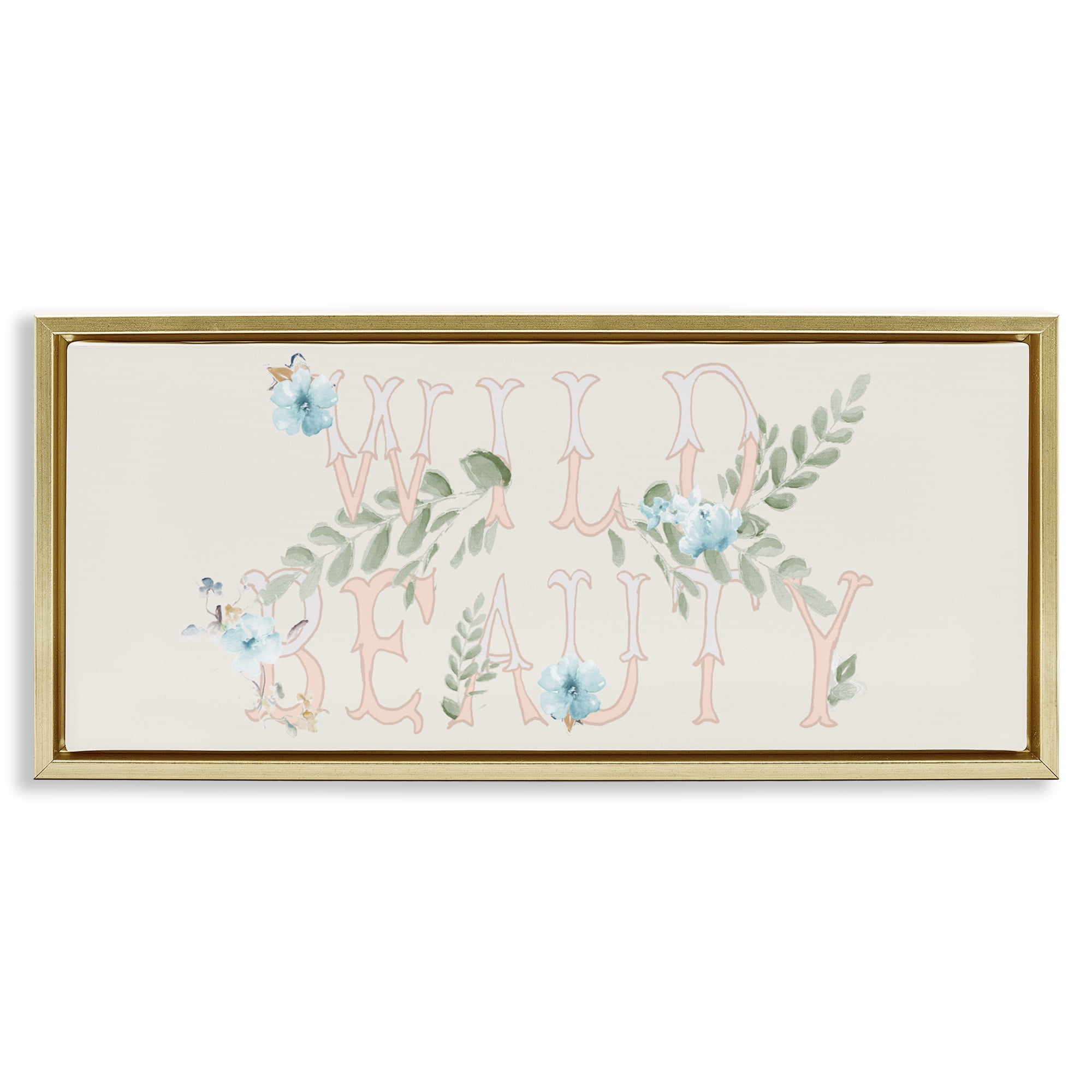 Stupell Industries Wild Beauty Florals Gold Framed Floater Canvas Wall Art, design by Patricia Pinto