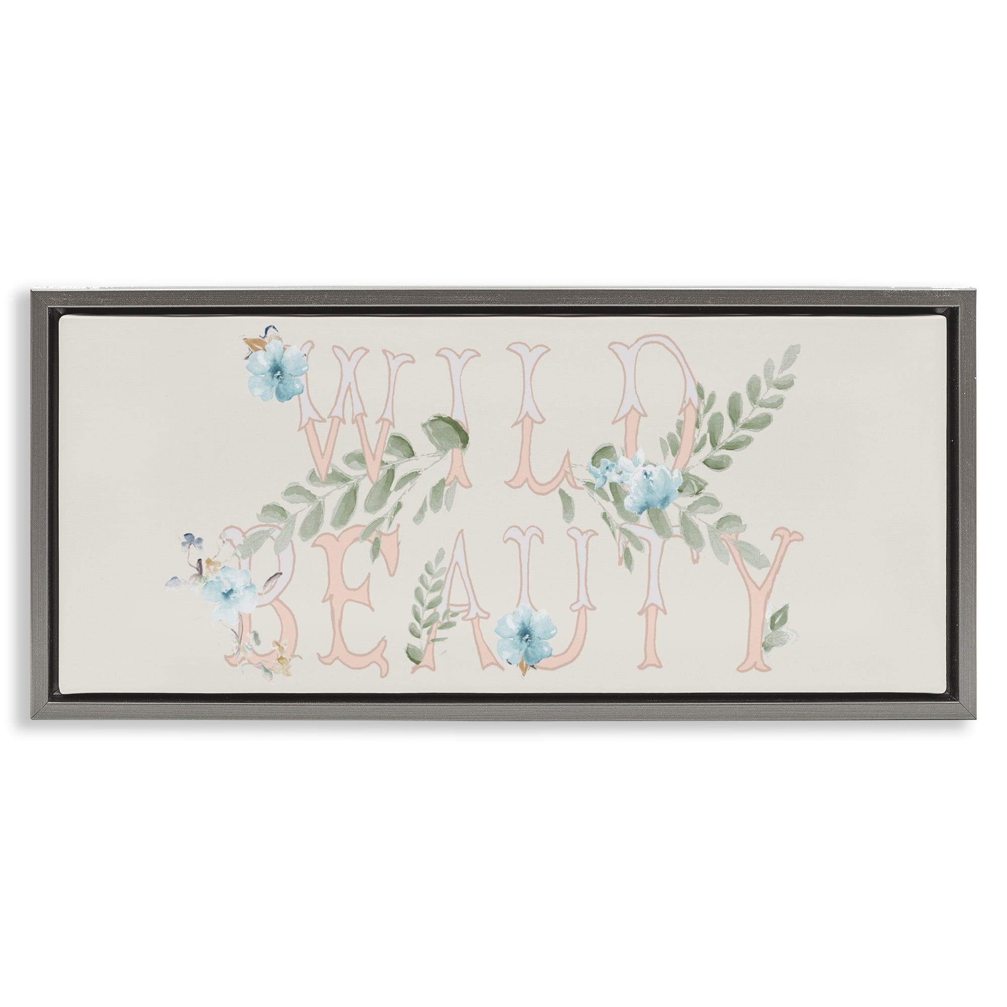Stupell Industries Wild Beauty Florals Gray Framed Floater Canvas Wall Art, design by Patricia Pinto