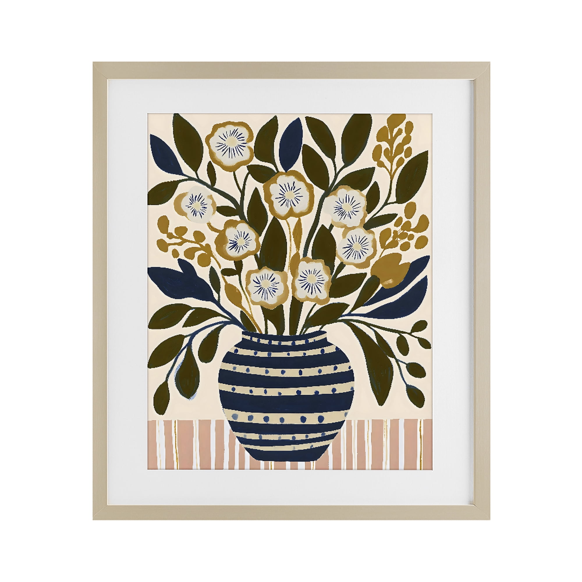 Stupell Industries Wild Bloom Boho Arrangement Birch Framed Print Under Glass, design by Creative Studio