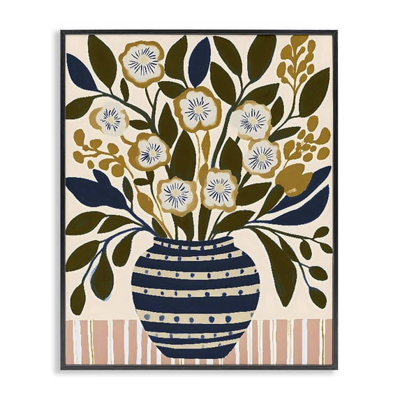 Stupell Industries Eclectic Wild Bloom Boho Arrangement Black Framed Giclee Art, 24 x 30, by Creative Studio