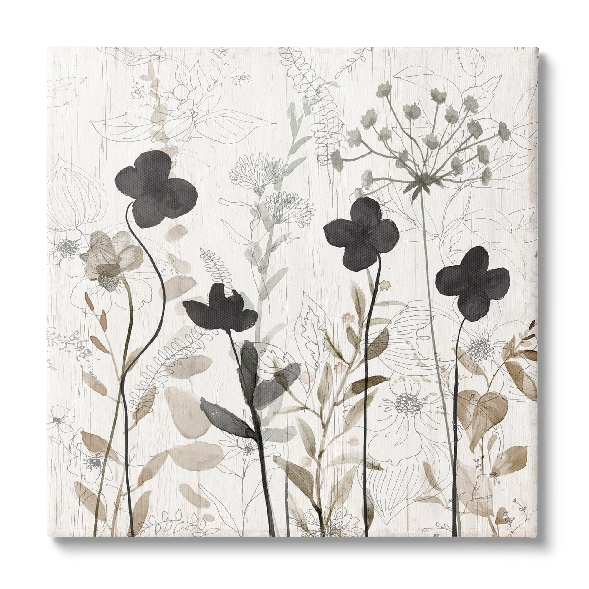 Stupell Industries Wild Blooms Botanical Pattern Botanical & Floral Painting Gallery Wrapped Canvas Print Wall Art