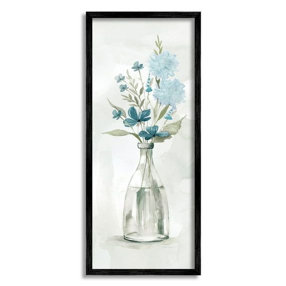 Stupell Industries Wild Blue Cornflowers Glass Jug Indoors Floral Bouquet,13 x 30, Design by Carol Robinson