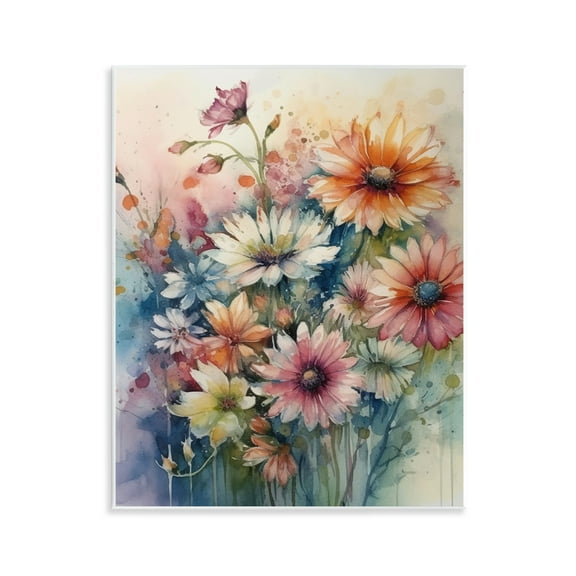 Stupell Industries Wild Bright Daisies Plants & Flowers Painting Unframed Art Print Wall Art, 11 x 14