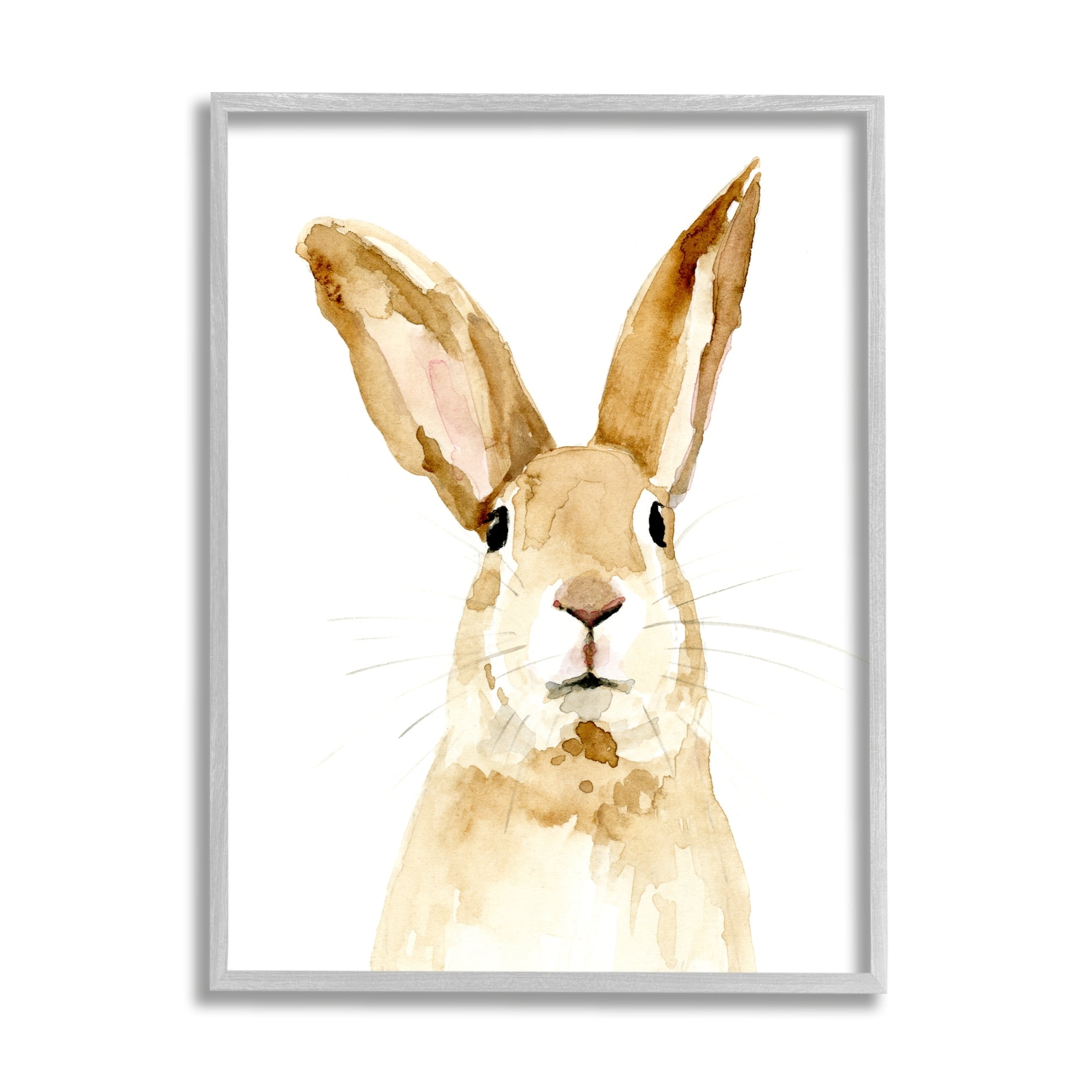 Stupell Industries Wild Bunny Rabbit Watercolor Portrait Wild Forest Animal, 16 x 20, Design by Victoria Barnes