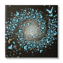 Stupell Industries Wild Butterflies Flying Vivid Blue Spiral Shape Canvas Wall Art, 17 x 17, Design by Paula Belle Flores