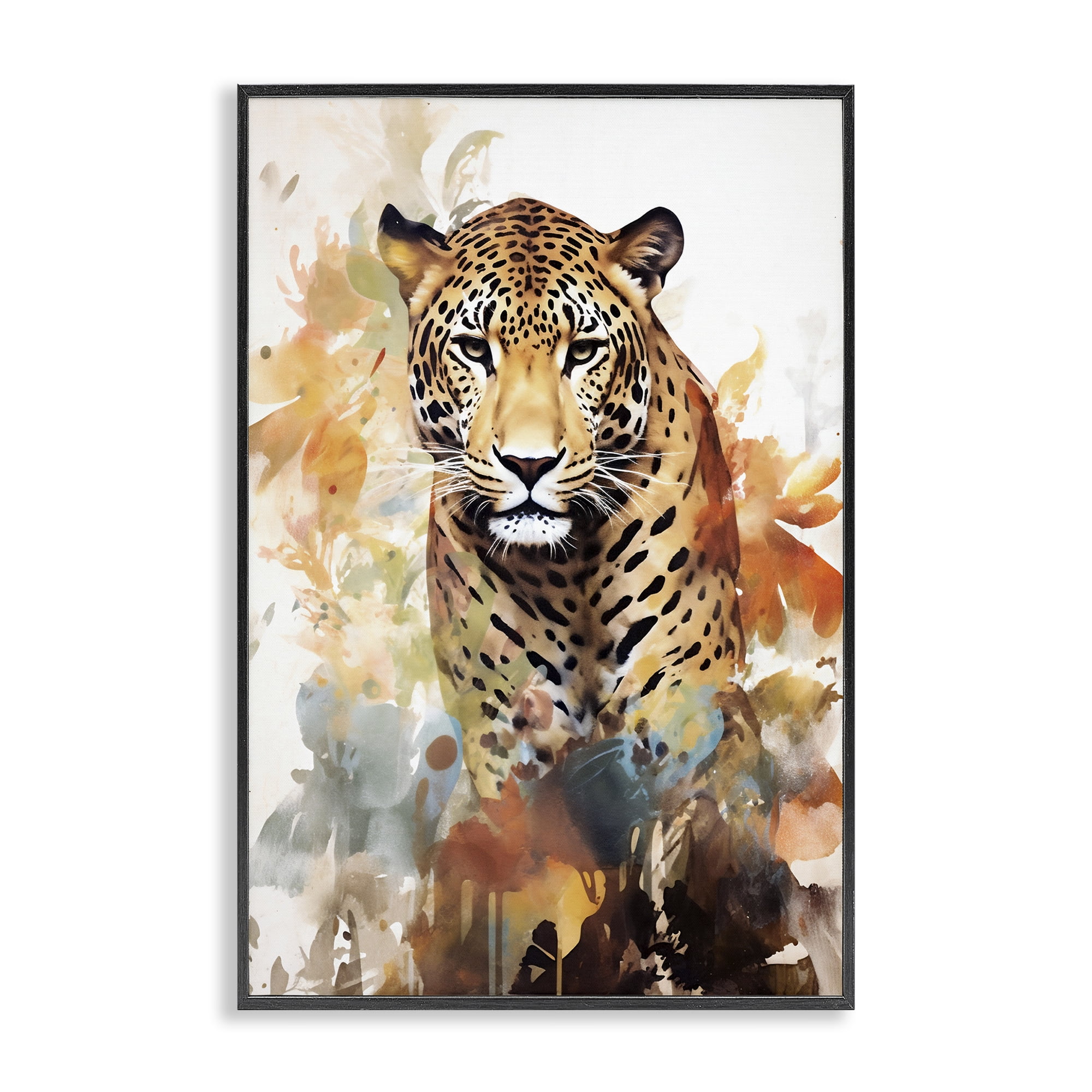 Stupell Industries Wild Cheetah Grace Black Framed Giclee Art, design by Ray Powers