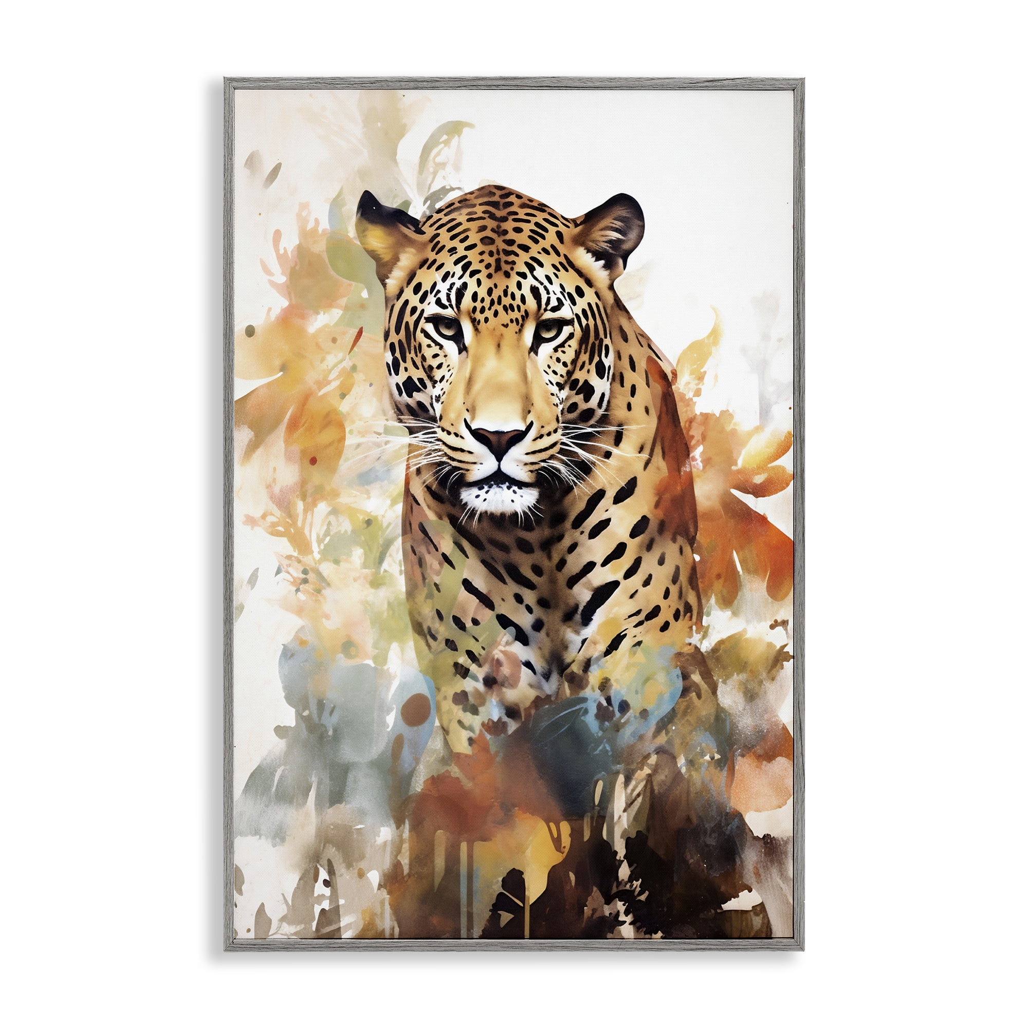Stupell Industries Wild Cheetah Grace Gray Framed Giclee Art, design by Ray Powers