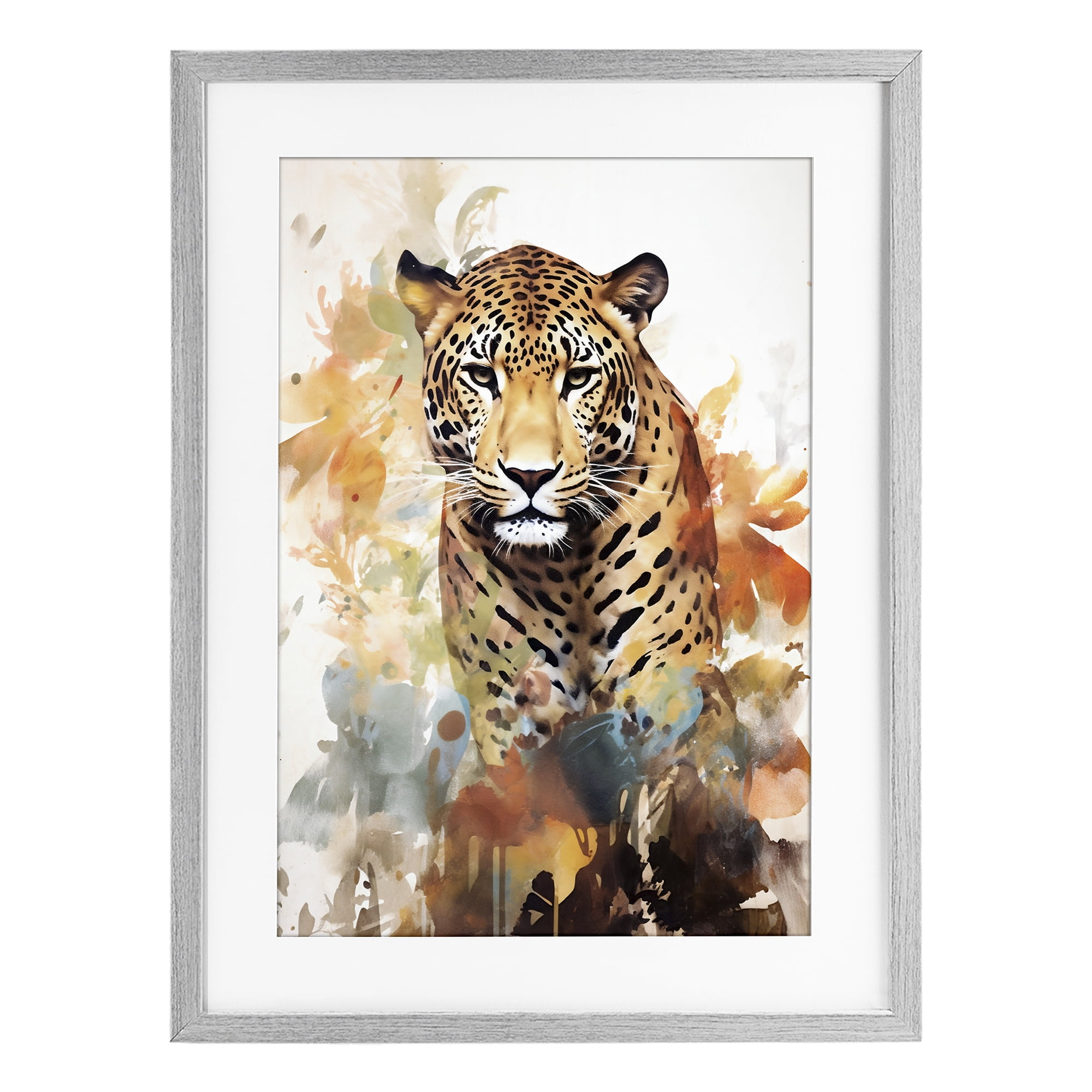 Stupell Industries Wild Cheetah Grace Gray Framed Print Under Glass, design by Ray Powers