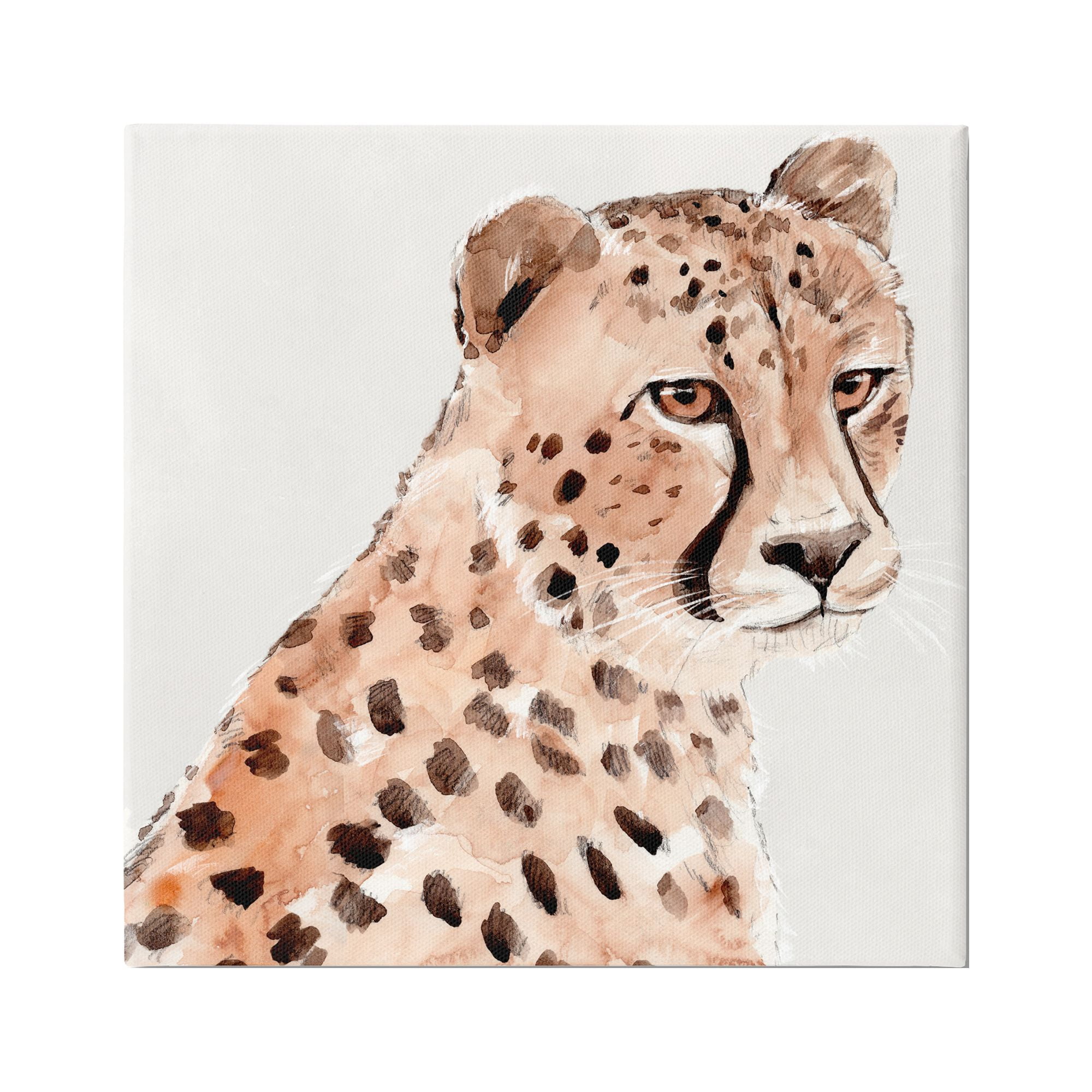 Stupell Industries Wild Cheetah Painting Animals & Insects Painting Gallery Wrapped Canvas Print Wall Art, 24 x 24