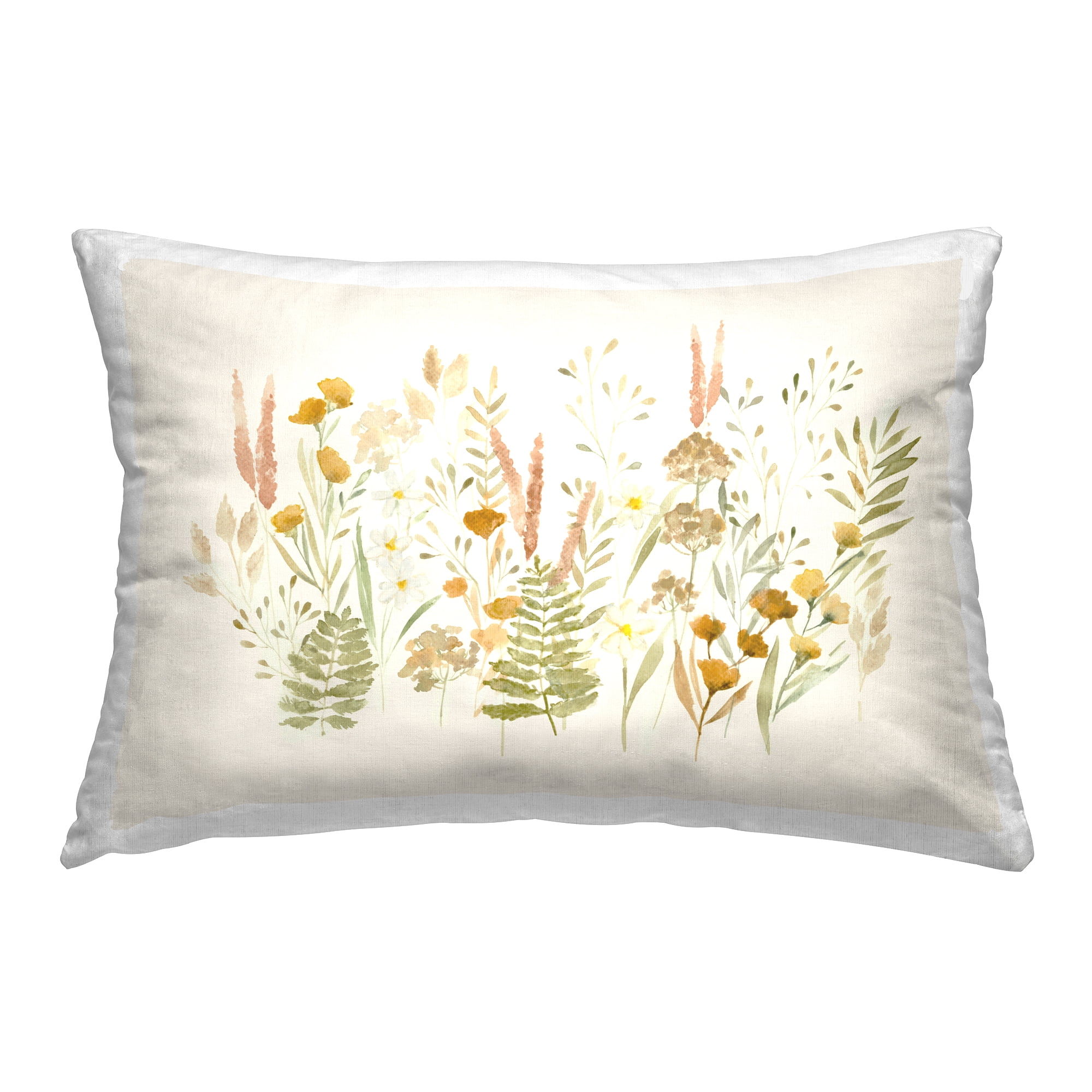 Stupell Industries Wild Cottage Blooms Decorative Printed Throw Pillow Design by Hannah Dawson.