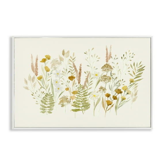Stupell Industries Wild Cottage Blooms Plants & Flowers Painting White Framed Art Print Wall Art, 30 x 20