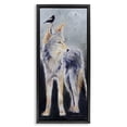 thumbnail image 1 of Stupell Industries Wild Coyote & Black Bird Animals & Insects Painting Black Floater Framed Canvas Art Print Wall Art, 11 x 25, 1 of 9