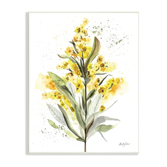Stupell Industries Wild Daisies Leaf Sprout Flower Impressionist Illustration,13 x 19, Design by Kelley Talent