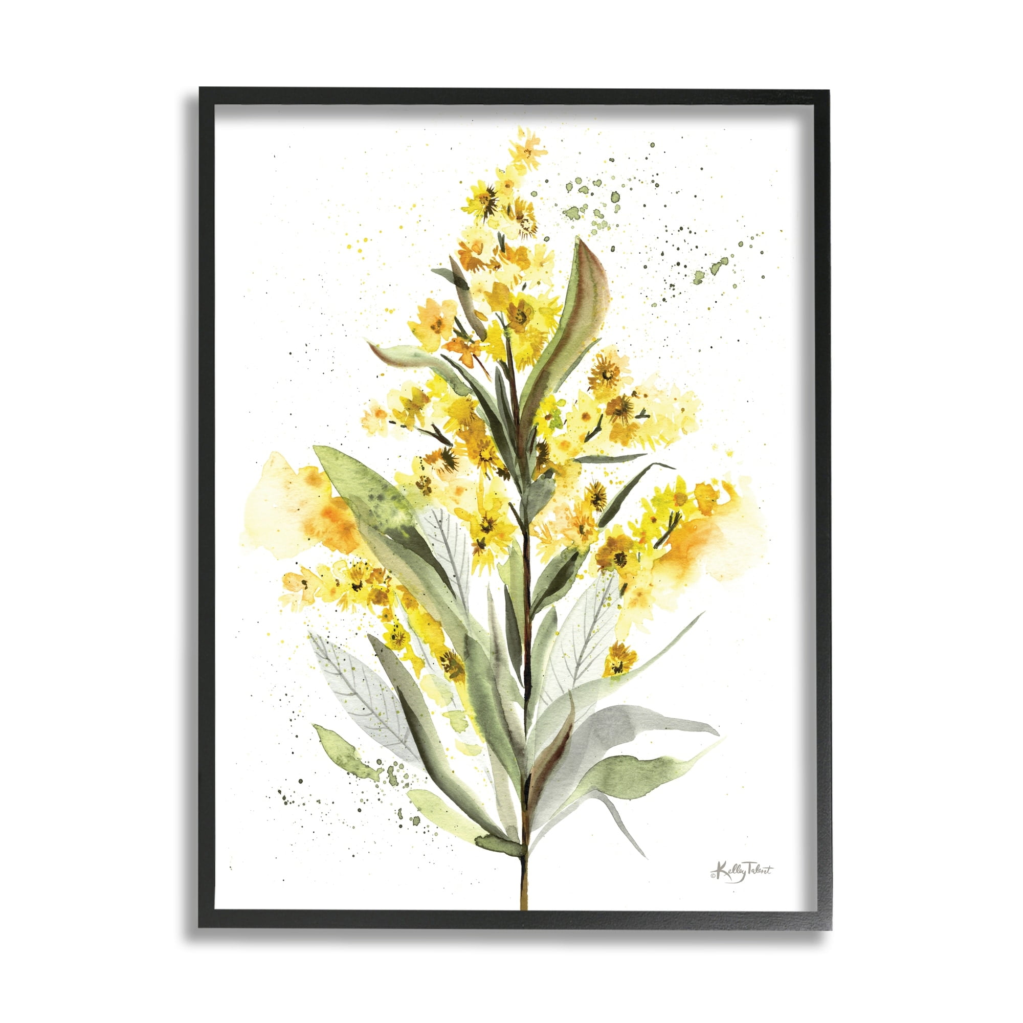 Stupell Industries Wild Daisies Leaf Sprout Flower Impressionist Illustration,24 x 30, Design by Kelley Talent