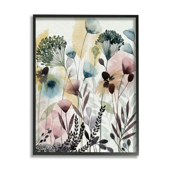 Stupell Industries Wild Florals Opaque Layers Soft Watercolor Pink Blue, 11 x 14, Designed by Grace Popp