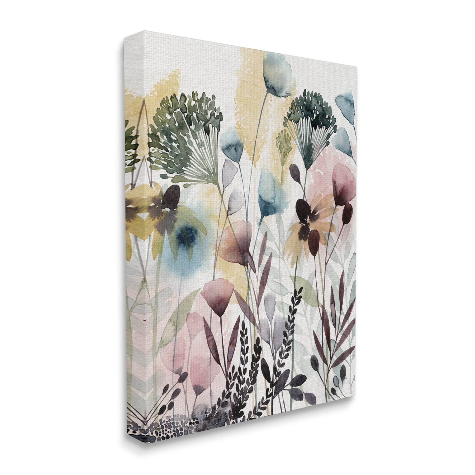 Stupell Industries Wild Florals Opaque Layers Soft Watercolor Pink Blue, 30 x 40, Designed by Grace Popp
