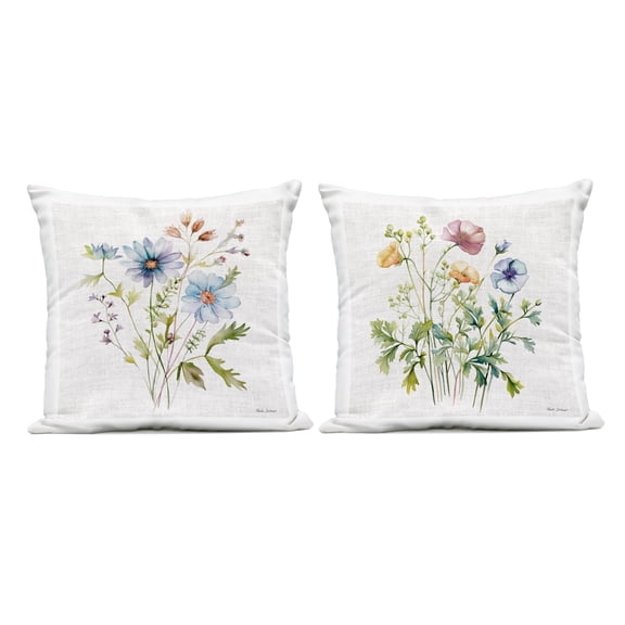 Stupell Industries Wild Flower Botanical Bundles 2 Piece Outdoor Printed Pillow Set, design by Nicole DeCamp