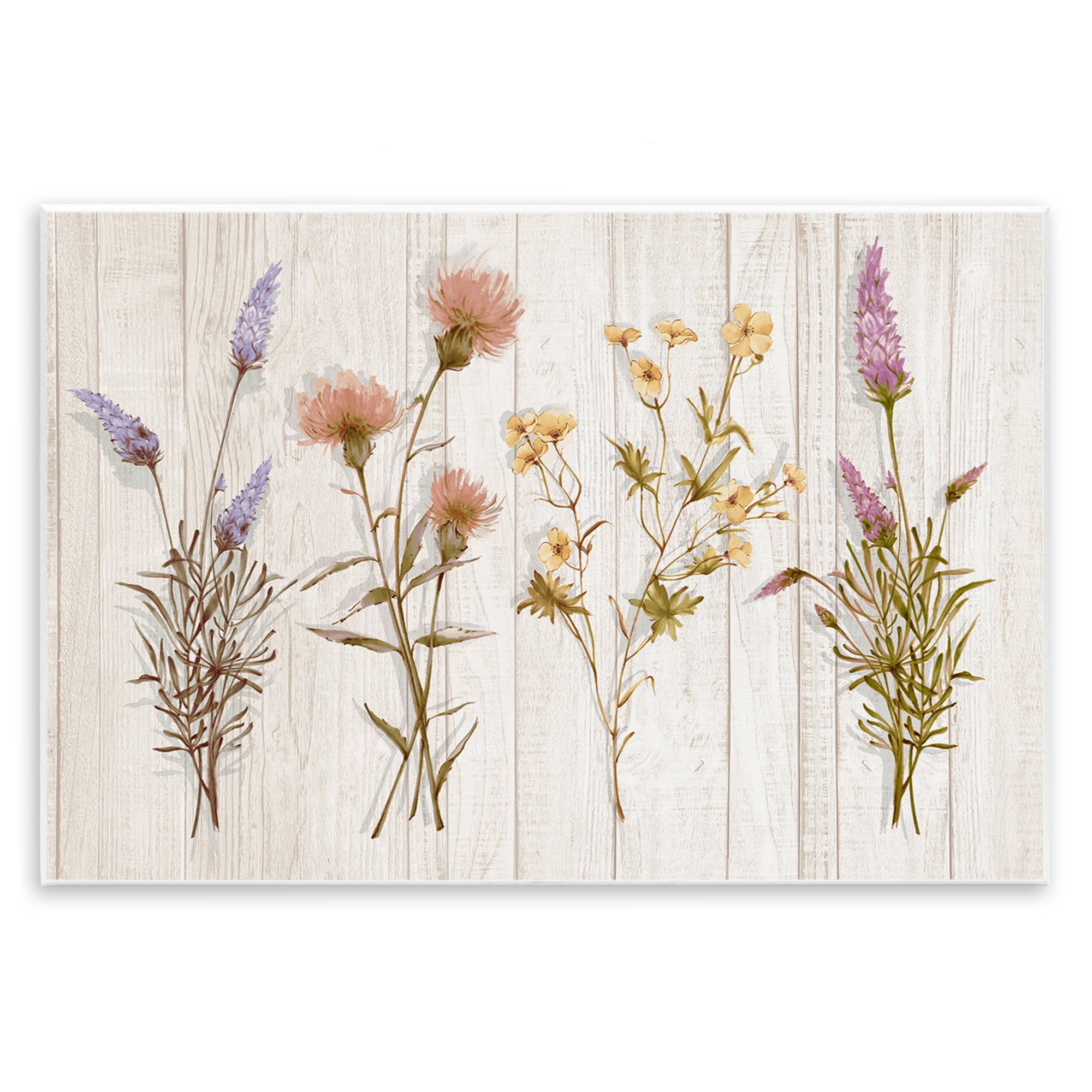 Stupell Industries Wild Flower Sprigs Plants & Flowers Painting Unframed Art Print Wall Art, 15 x 10