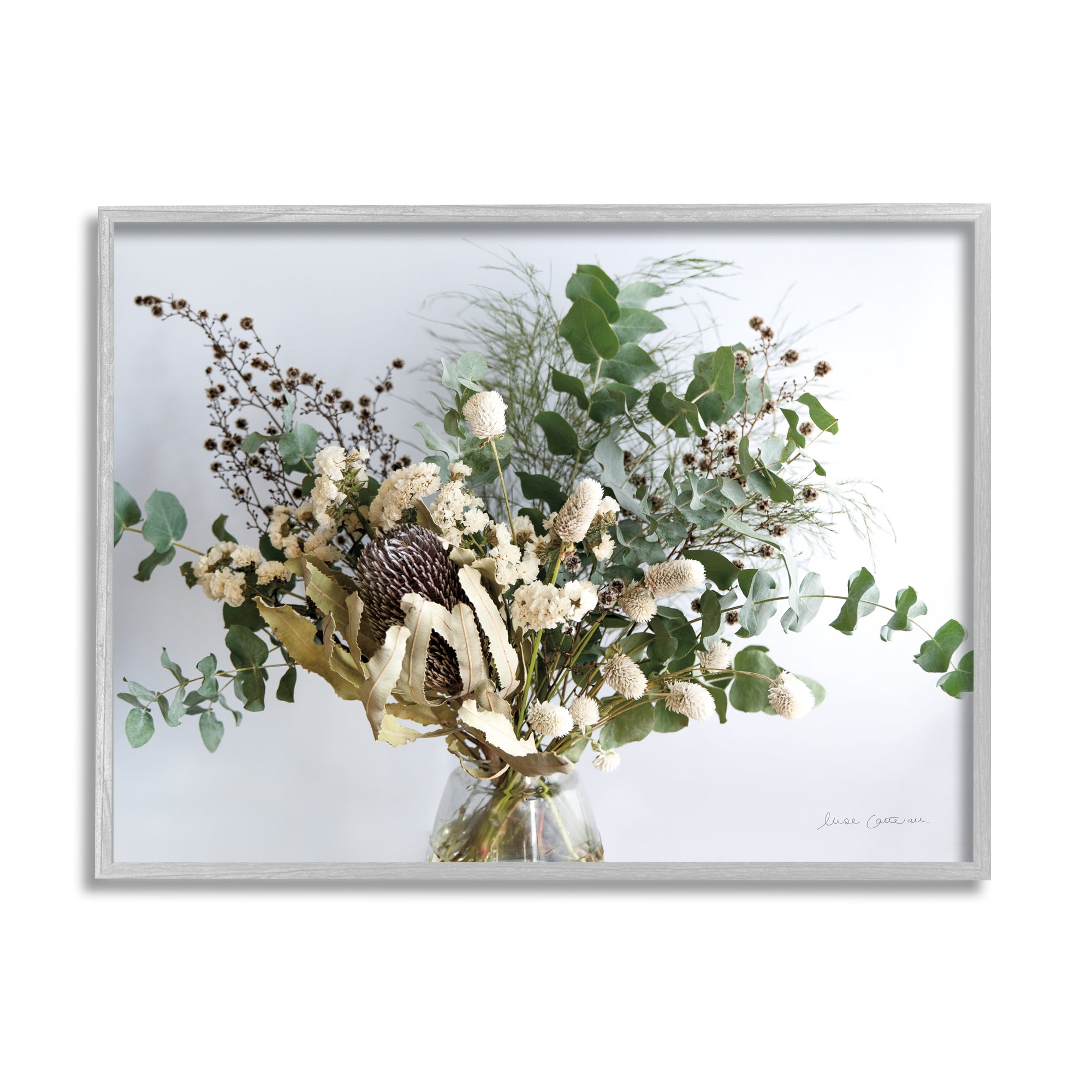 Stupell Industries Wild Foliage Bouquet Forest Plant Arrangement Photography Gray Framed Art Print Wall Art, 16x20, by Elise Catterall