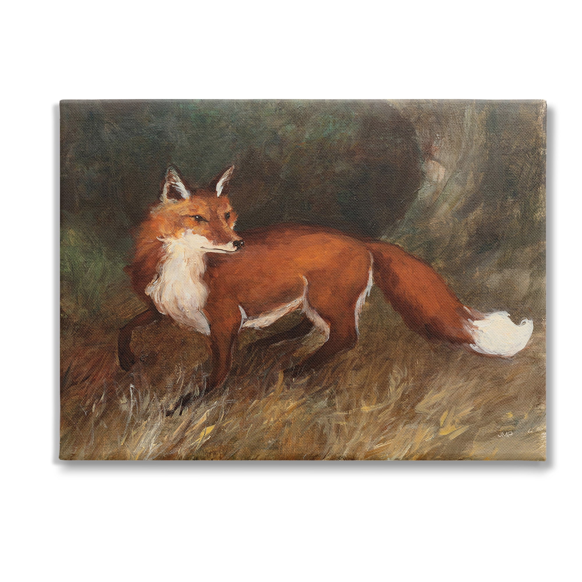 Stupell Industries Wild Fox in Forest Animals & Insects Painting Gallery Wrapped Canvas Art Print Wall Art, 48 x 36