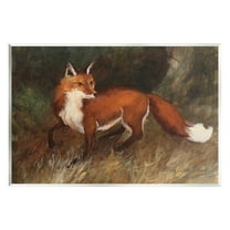 Stupell Industries Wild Fox in Forest Animals & Insects Painting Unframed Art Print Wall Art, 15 x 10