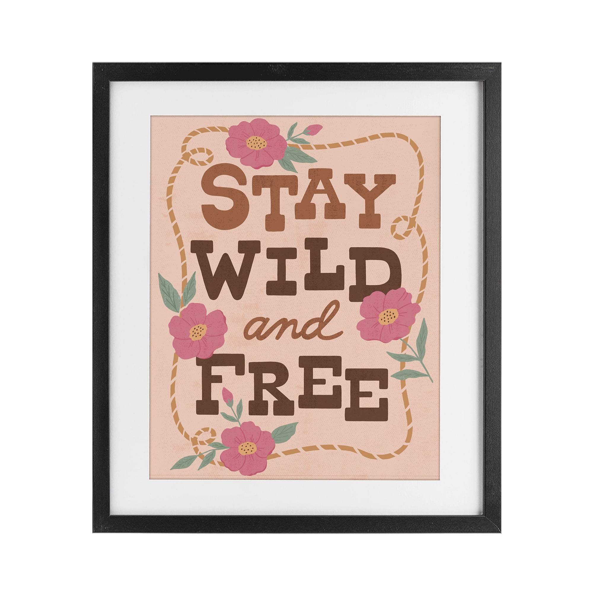 Stupell Industries Wild & Free Boho Girl Black Framed Print Under Glass, design by Nina Seven