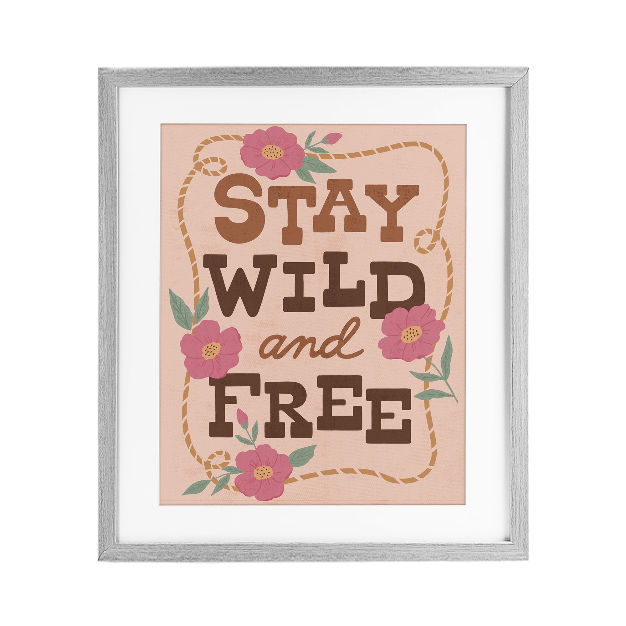 Stupell Industries Wild & Free Boho Girl Gray Framed Print Under Glass, design by Nina Seven