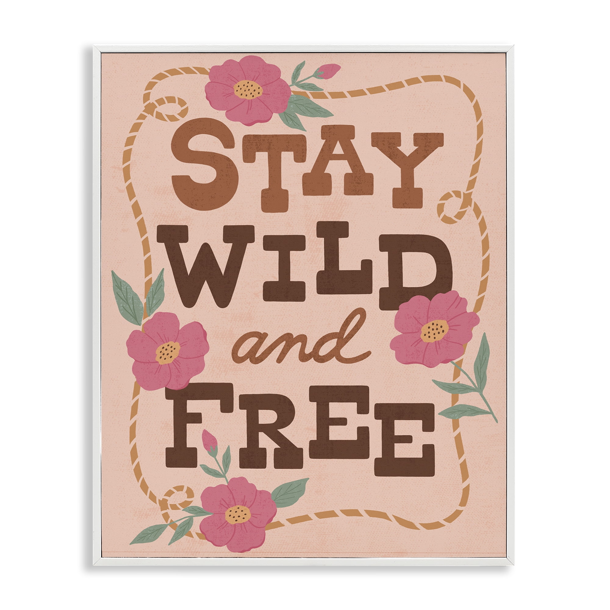 Stupell Industries Wild & Free Boho Girl White Framed Giclee Art, design by Nina Seven