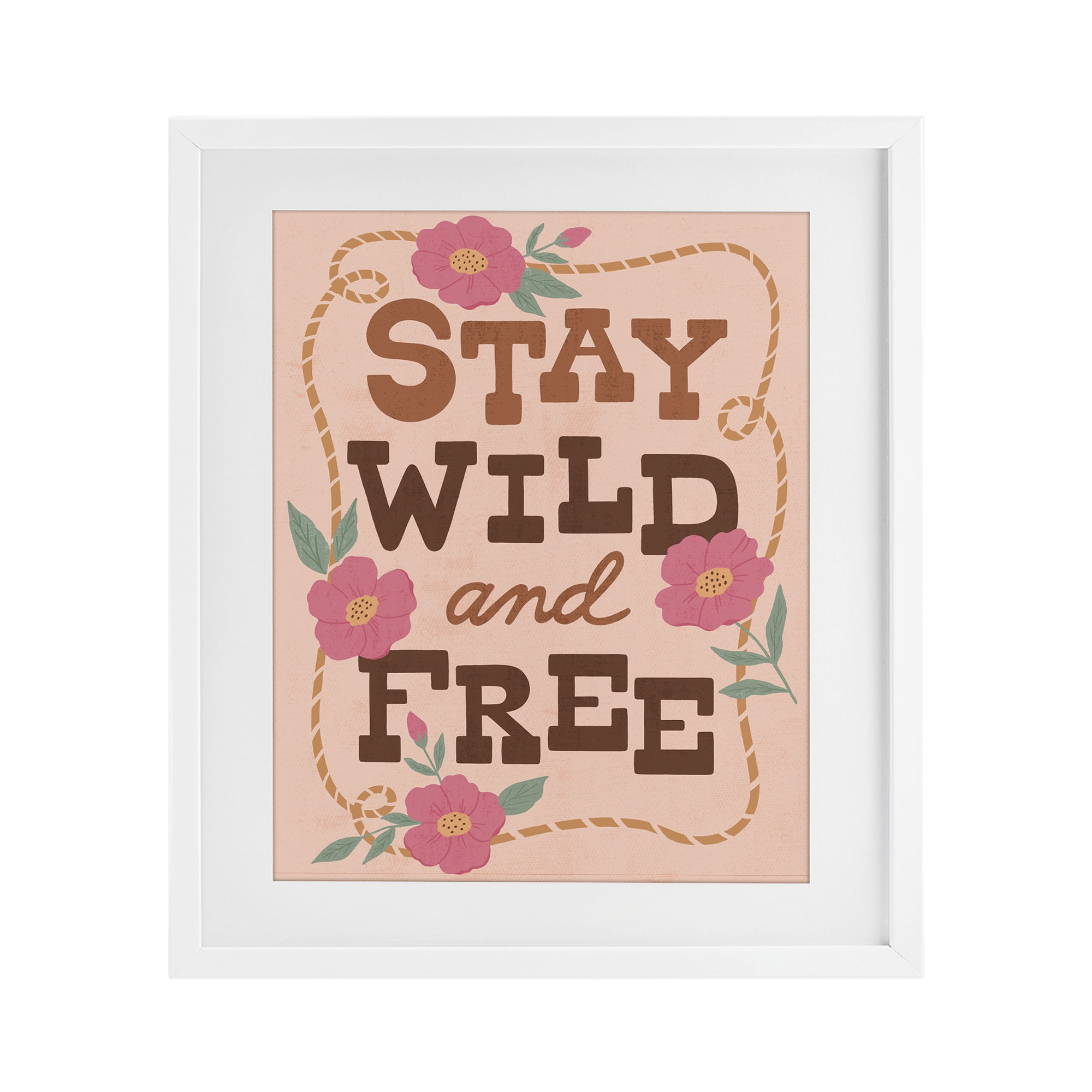 Stupell Industries Wild & Free Boho Girl White Framed Print Under Glass, design by Nina Seven