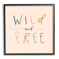 Stupell Industries Wild & Free Boho Inspirational Painting Black Framed Art Print Wall Art, 12 x 12