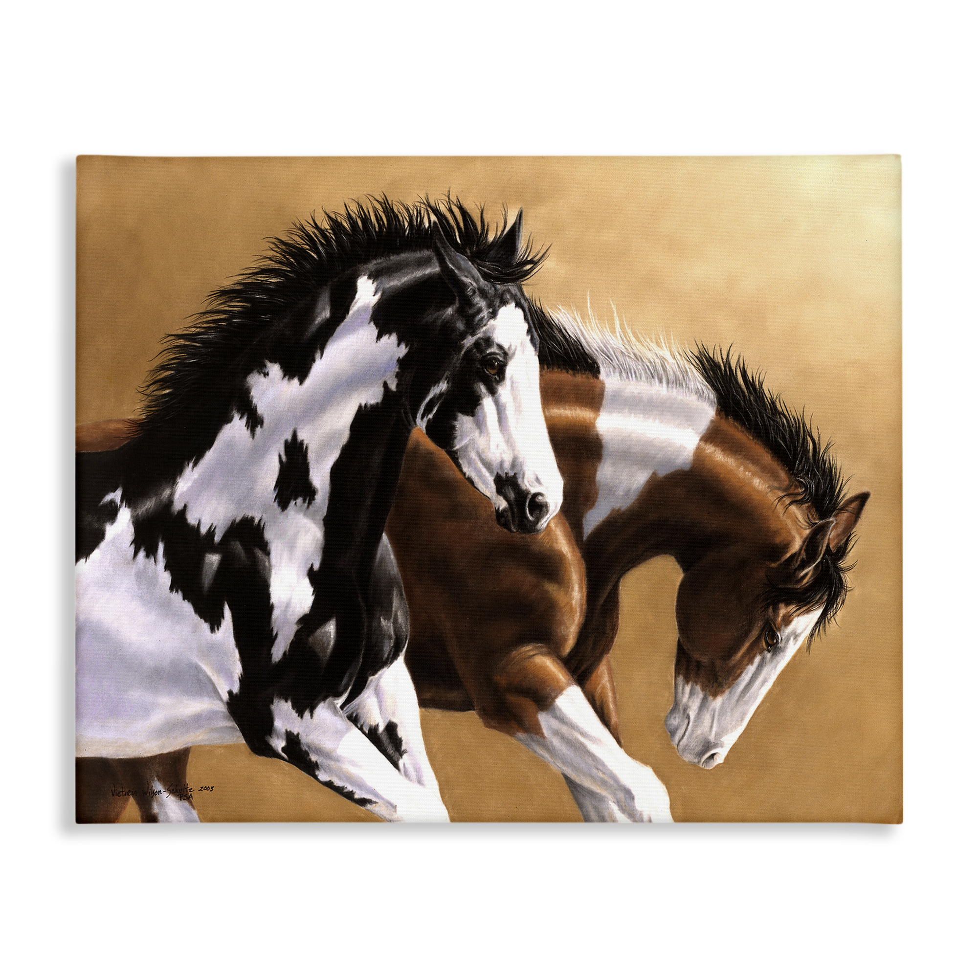 Stupell Industries Wild & Free Mares Animals & Insects Painting Gallery Wrapped Canvas Art Print Wall Art, 40 x 30