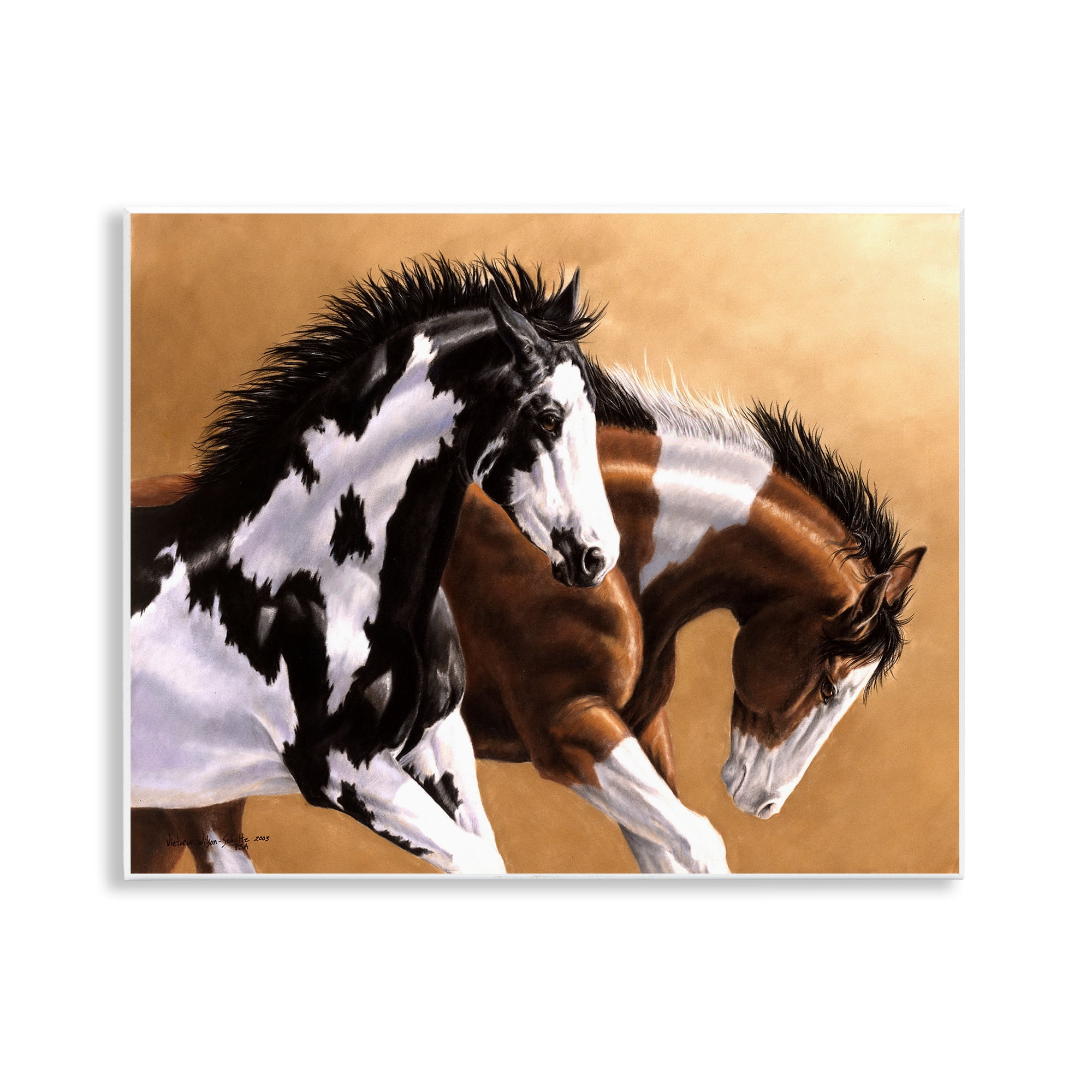 Stupell Industries Wild & Free Mares Animals & Insects Painting Unframed Art Print Wall Art, 14 x 11