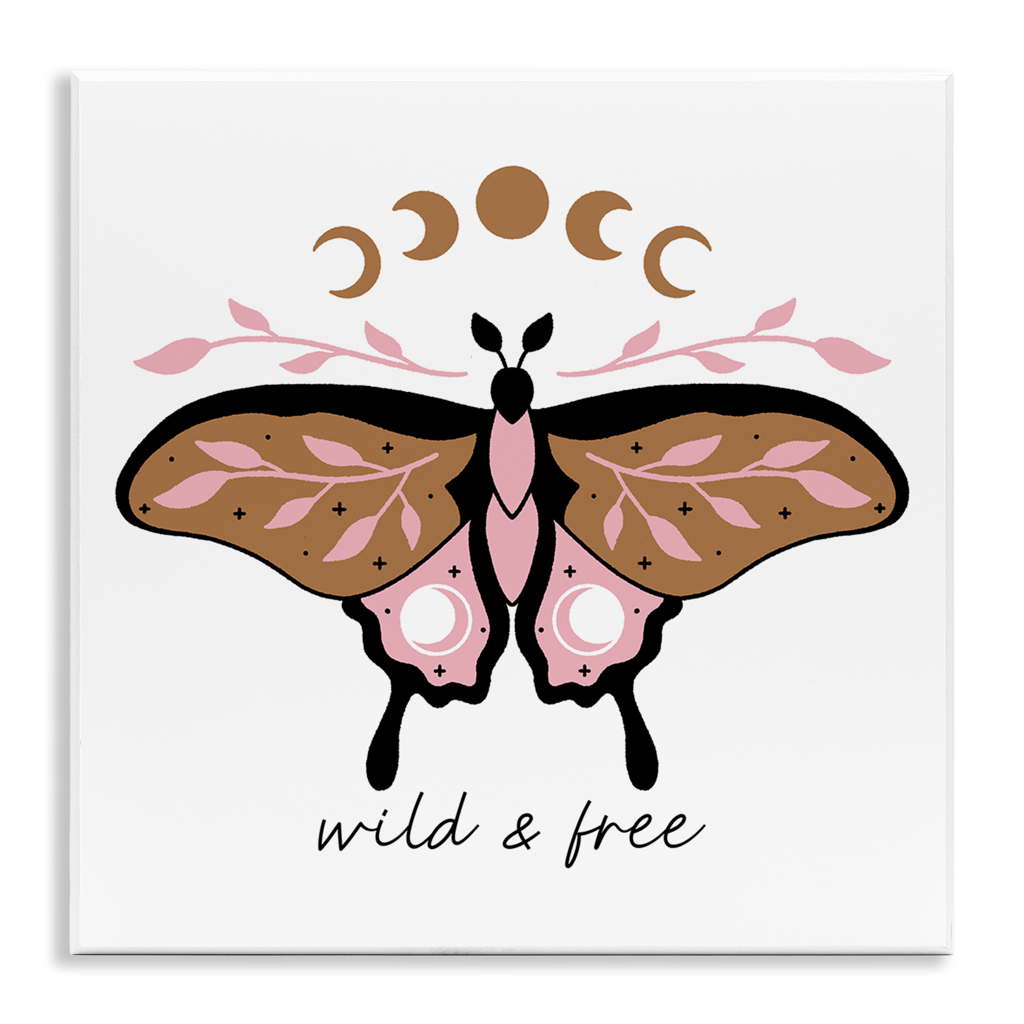 Stupell Industries Wild & Free Moth Animals Painting Unframed Art Print Wall Art, 12 x 12