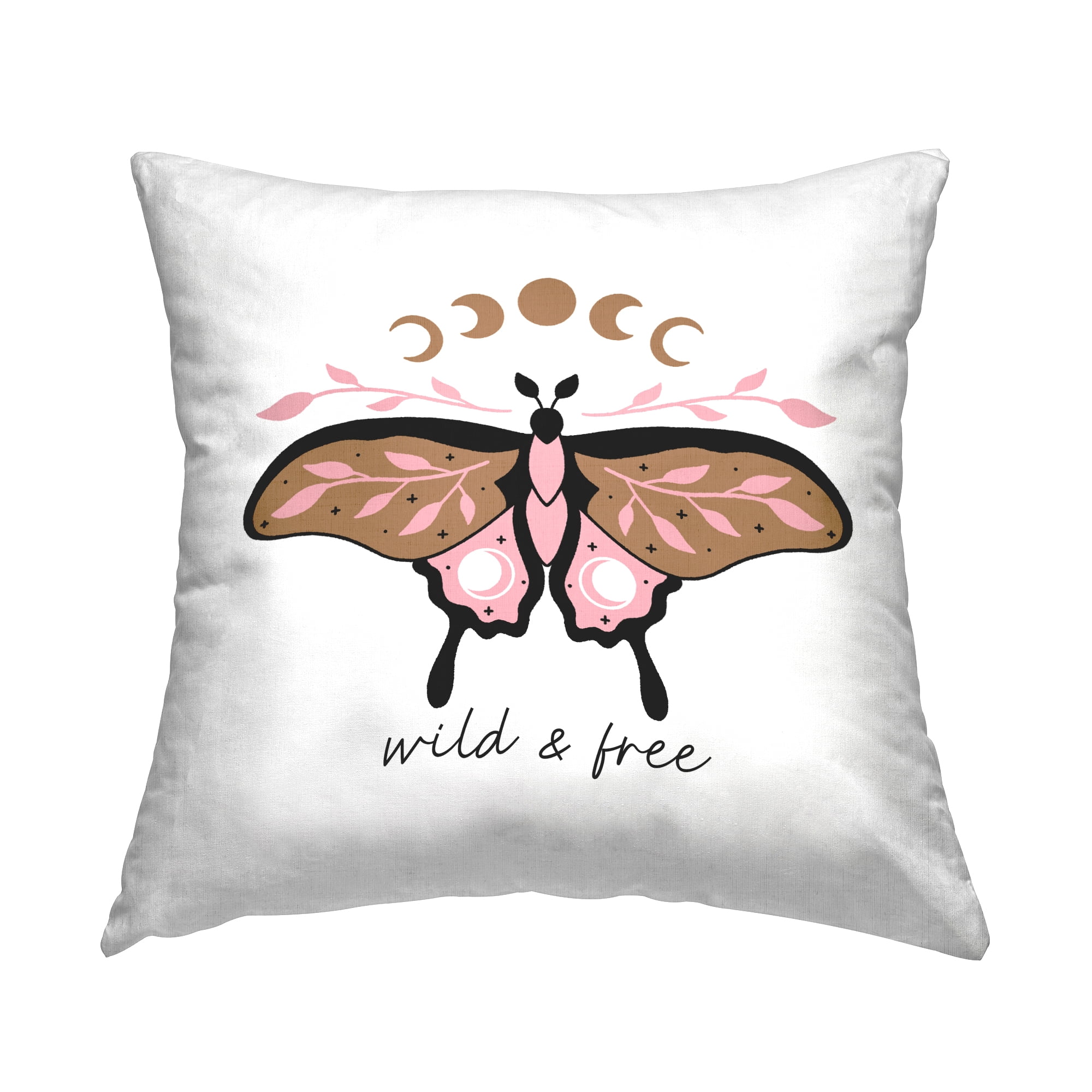 Stupell Industries Wild & Free Moth Decorative Printed Throw Pillow Design by Ahmed Sameh Hussein.