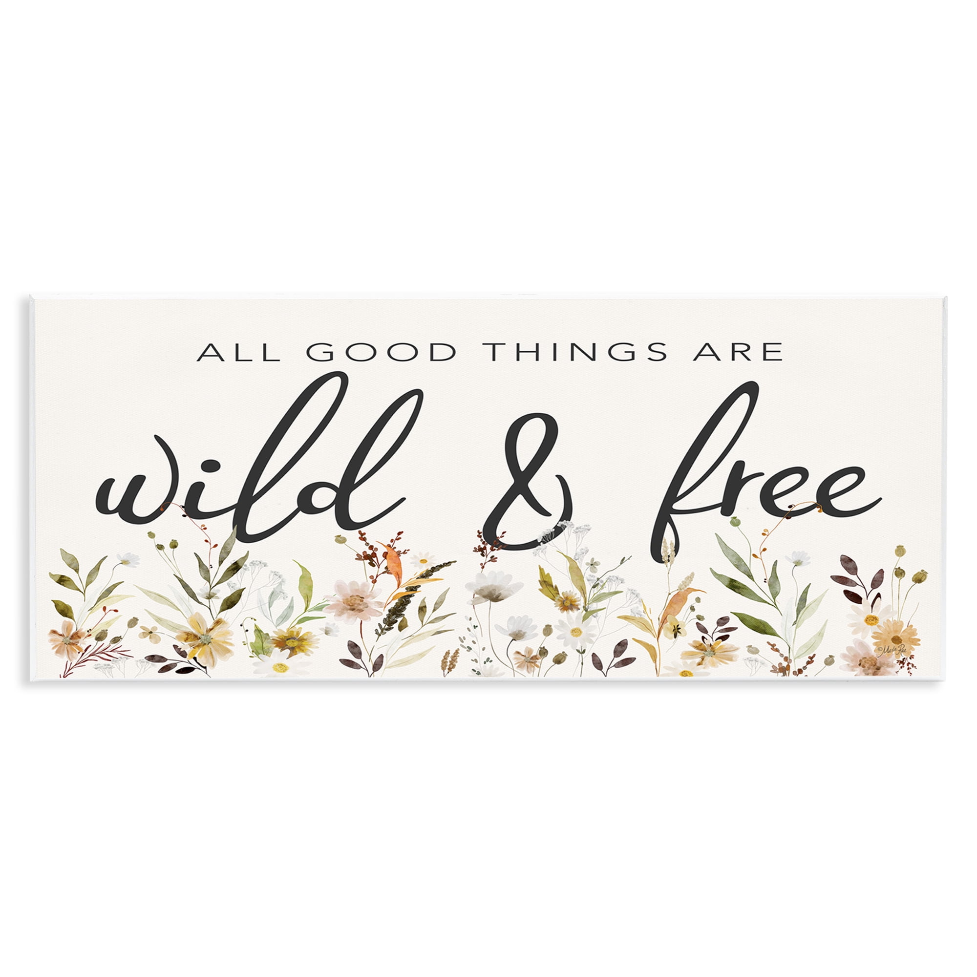 Stupell Industries Wild & Free Sentiment Botanical & Floral Painting Unframed Art Print Wall Art, 17 x 7