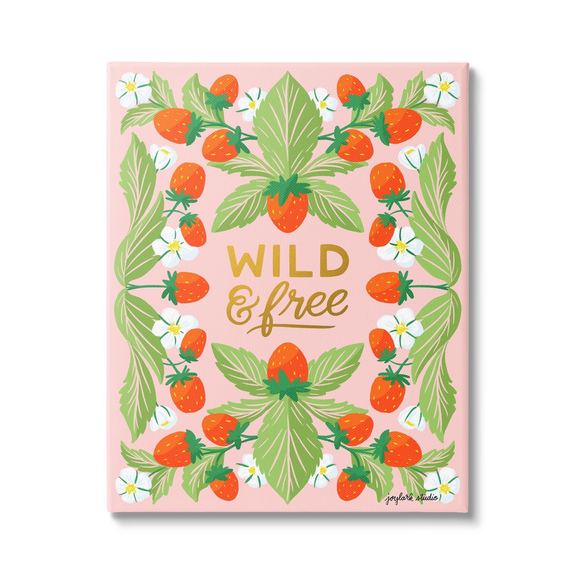 Stupell Industries Wild & Free Strawberries Food & Beverage Painting Gallery Wrapped Canvas Art Print Wall Art, 30 x 40