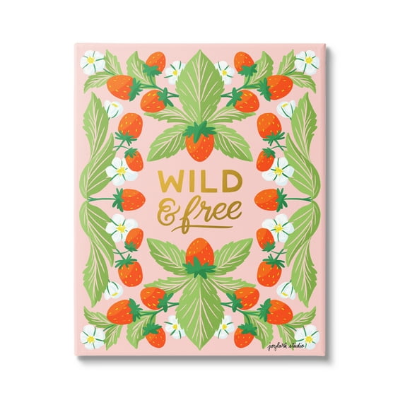 Stupell Industries Wild & Free Strawberries Food & Beverage Painting Gallery Wrapped Canvas Art Print Wall Art, 30 x 40