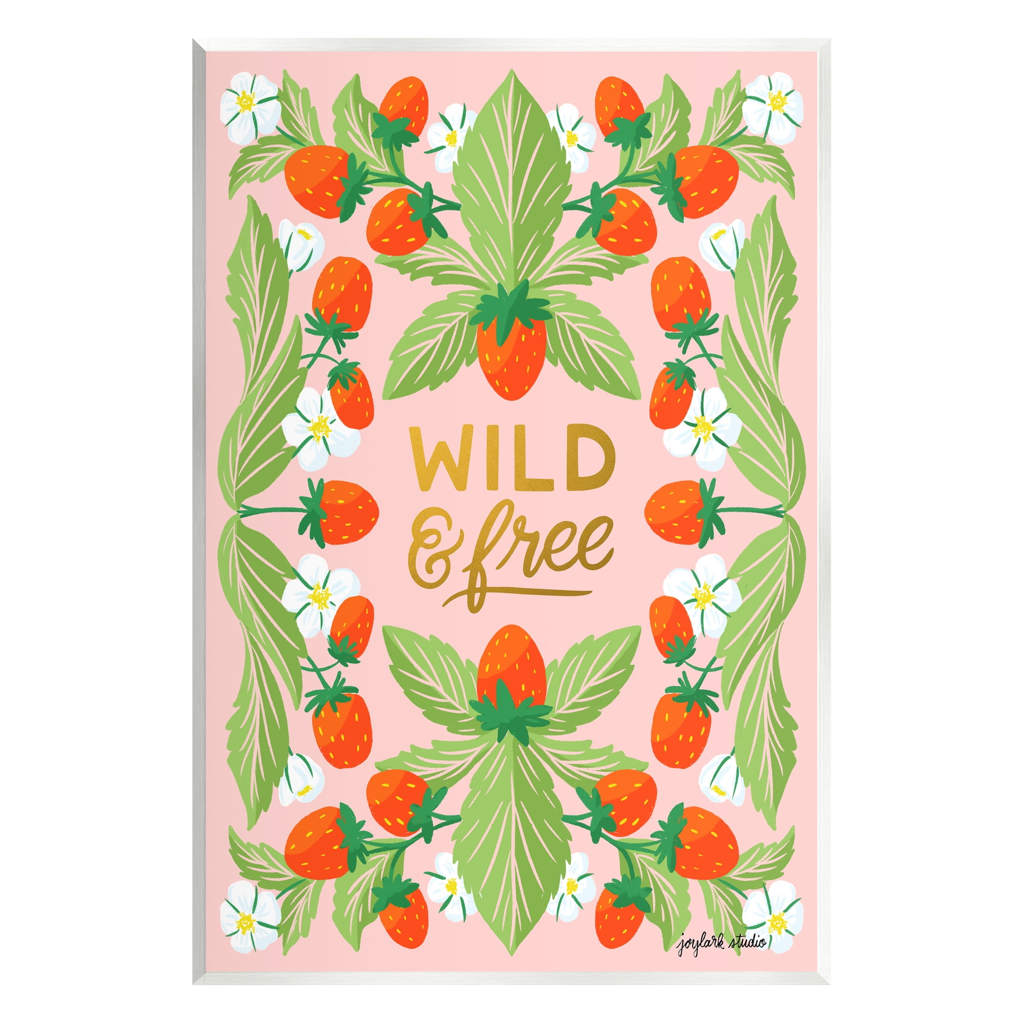 Stupell Industries Wild & Free Strawberries Food & Beverage Painting Unframed Art Print Wall Art, 13 x 19